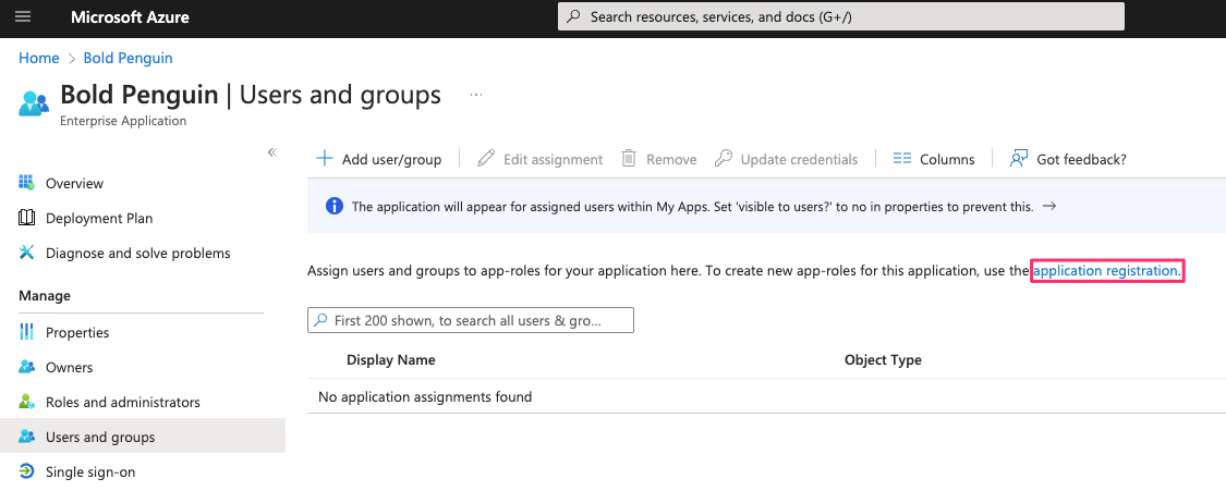 Application registration
