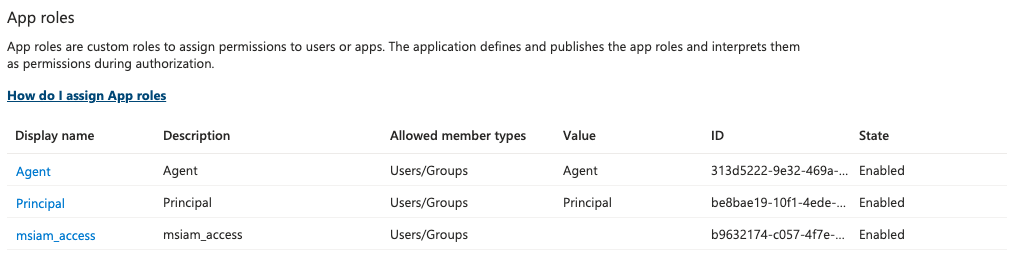 Application roles