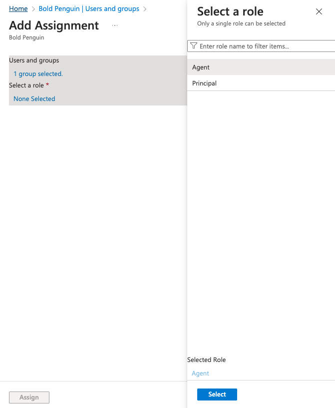 Role select