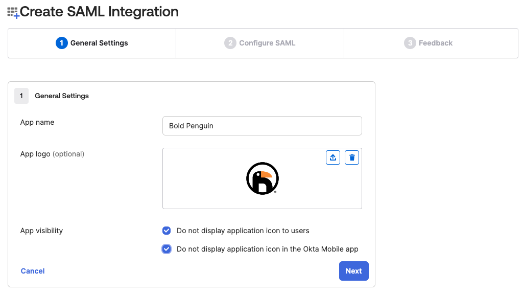 Name application screen